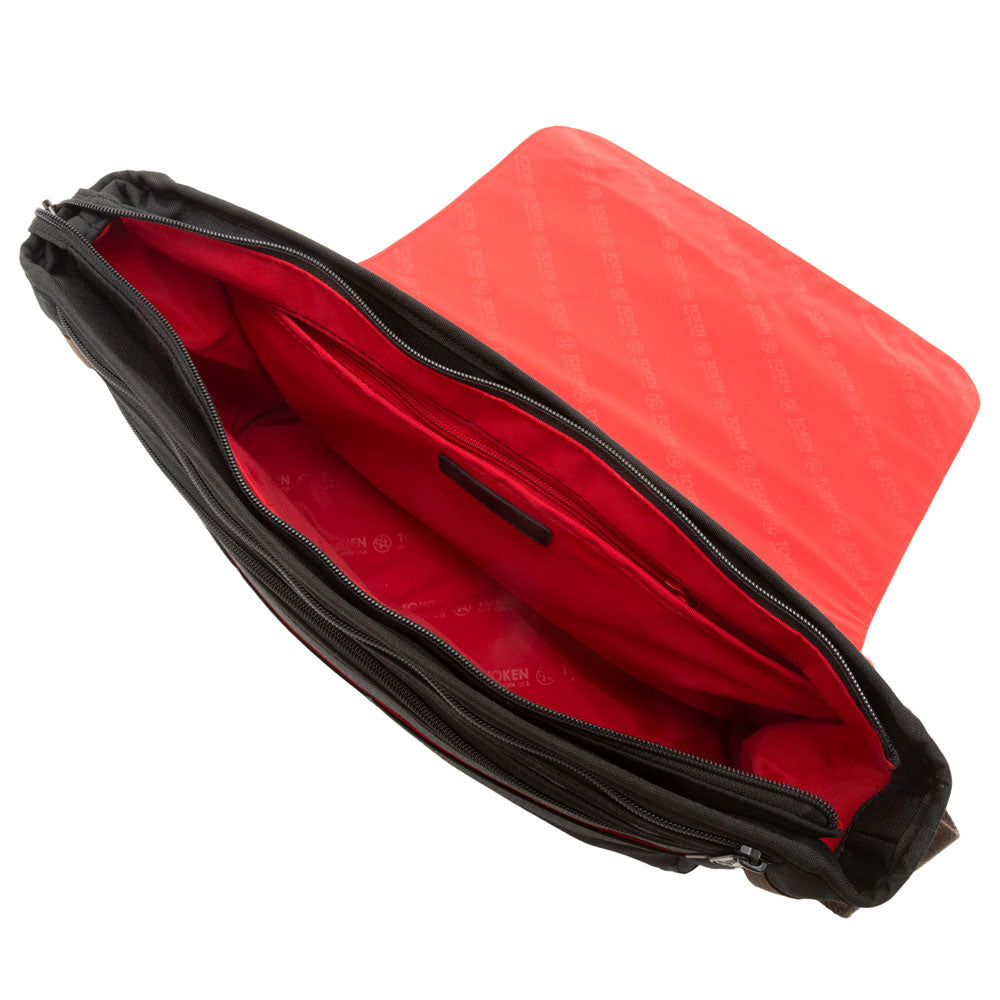 Manhattan Portage Waxed Nylon Sheridan Shoulder Bag (L) W/Back Zipper