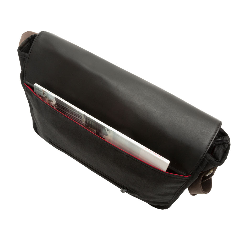 Manhattan Portage Waxed Nylon Sheridan Shoulder Bag (L) W/Back Zipper