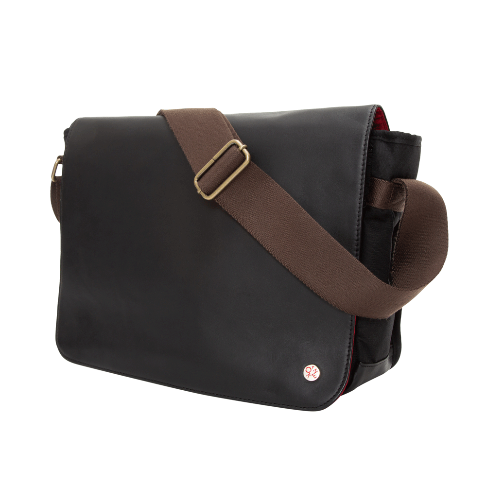 Manhattan Portage Waxed Nylon Sheridan Shoulder Bag (L) W/Back Zipper