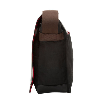 Manhattan Portage Waxed Nylon Sheridan Shoulder Bag (L) W/Back Zipper