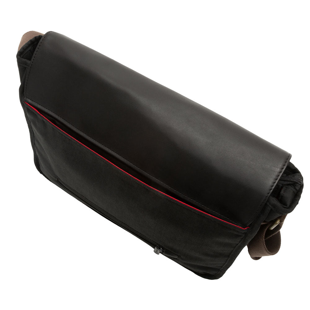 Manhattan Portage Waxed Nylon Sheridan Shoulder Bag (L) W/Back Zipper