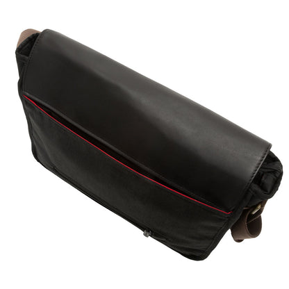 Manhattan Portage Waxed Nylon Sheridan Shoulder Bag (L) W/Back Zipper